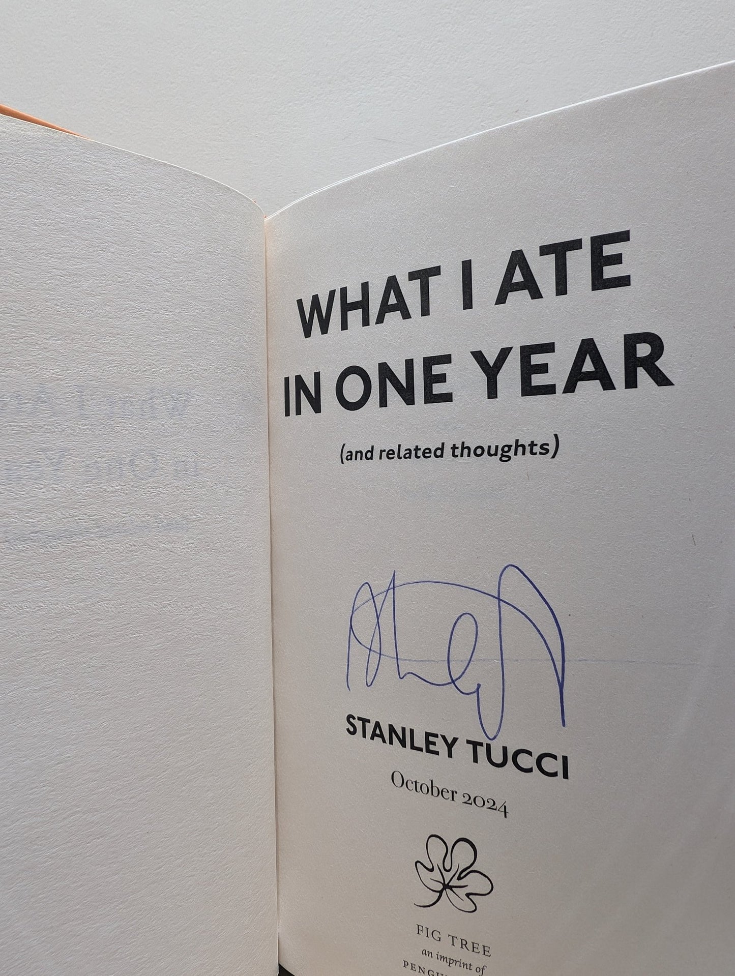 What I Ate in One Year by Stanley Tucci (Signed) - Fialta Books