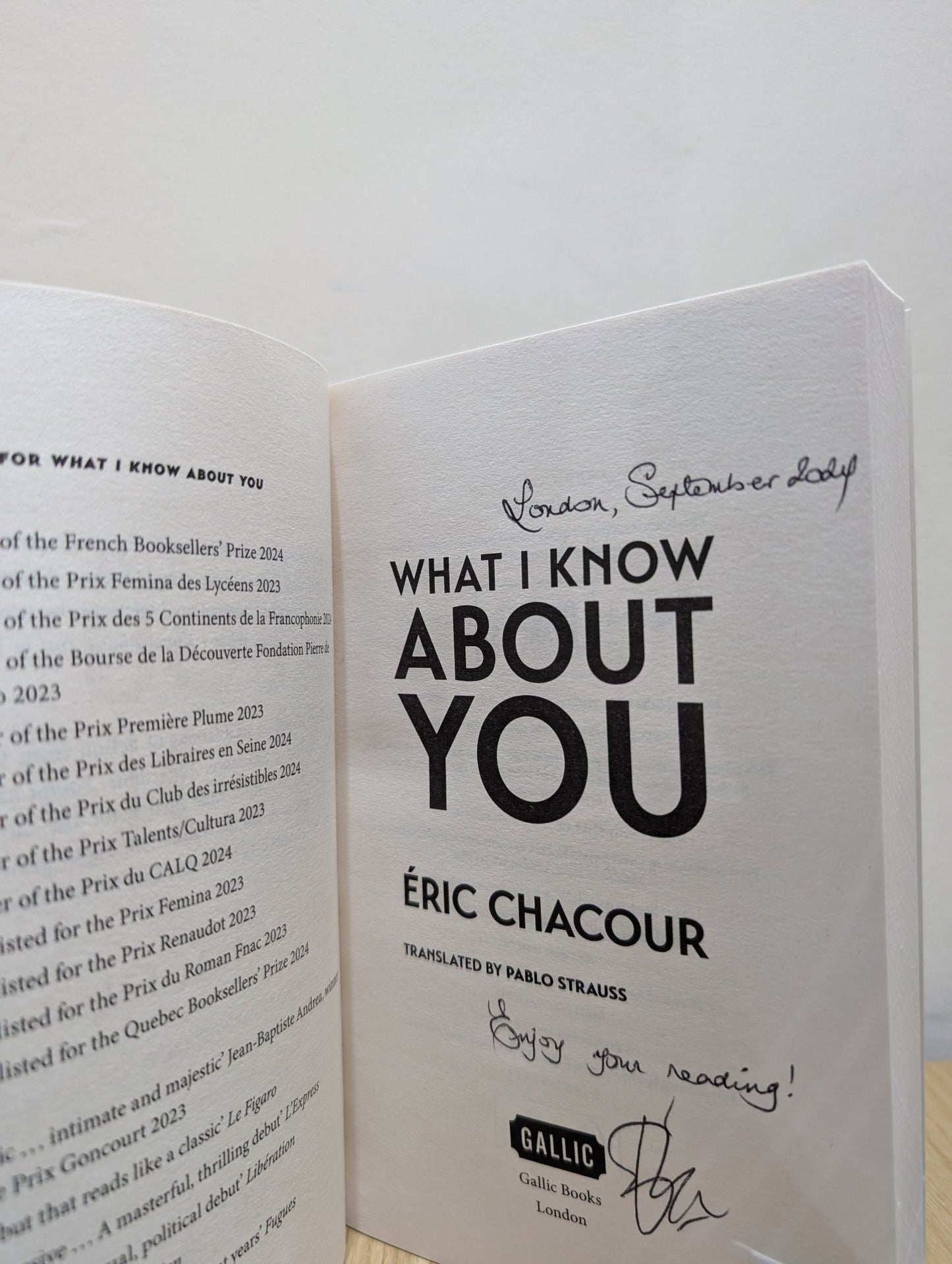 What I Know About You by Eric Chacour (Signed First Edition) - Fialta Books
