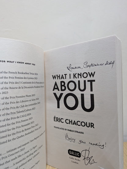 What I Know About You by Eric Chacour (Signed First Edition) - Fialta Books