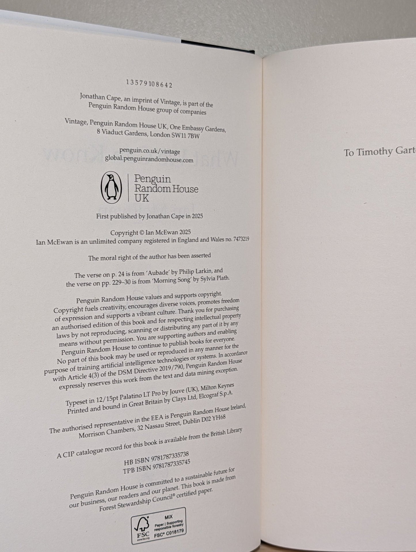 What We Can Know by Ian McEwan (Signed First Edition) - Fialta Books