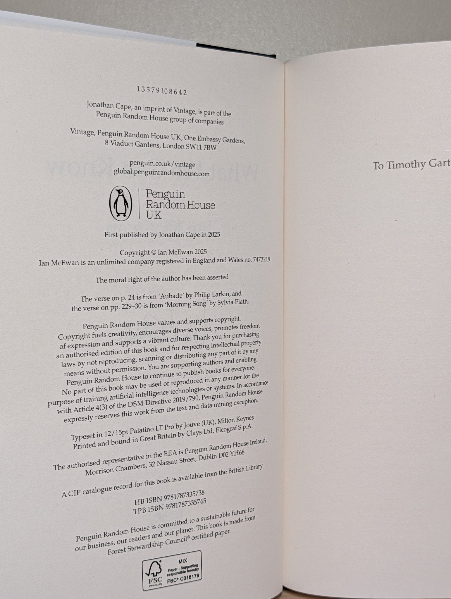 What We Can Know by Ian McEwan (Signed First Edition) - Fialta Books