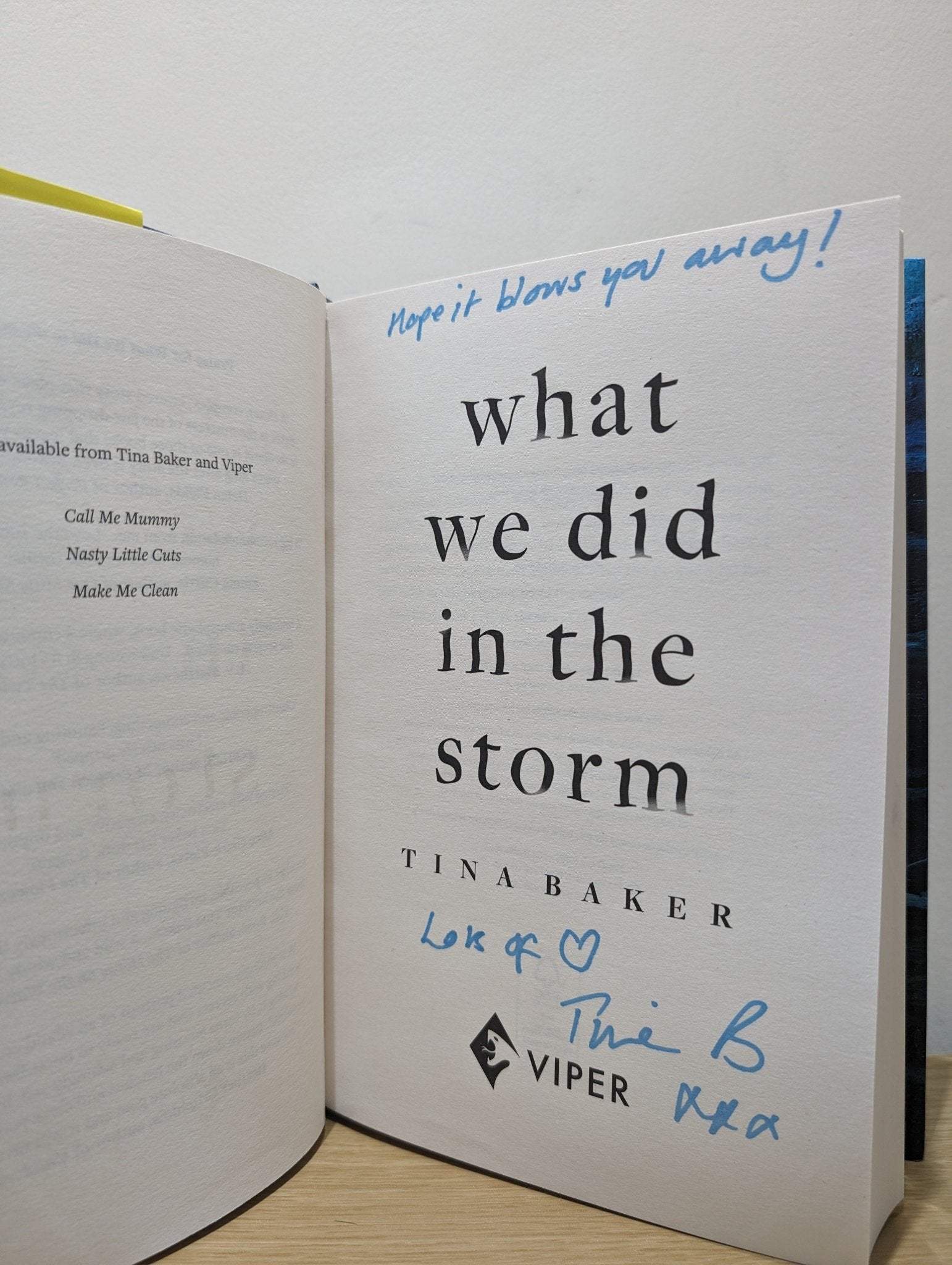 What We Did In the Storm by Tina Baker (Signed First Edition) - Fialta Books