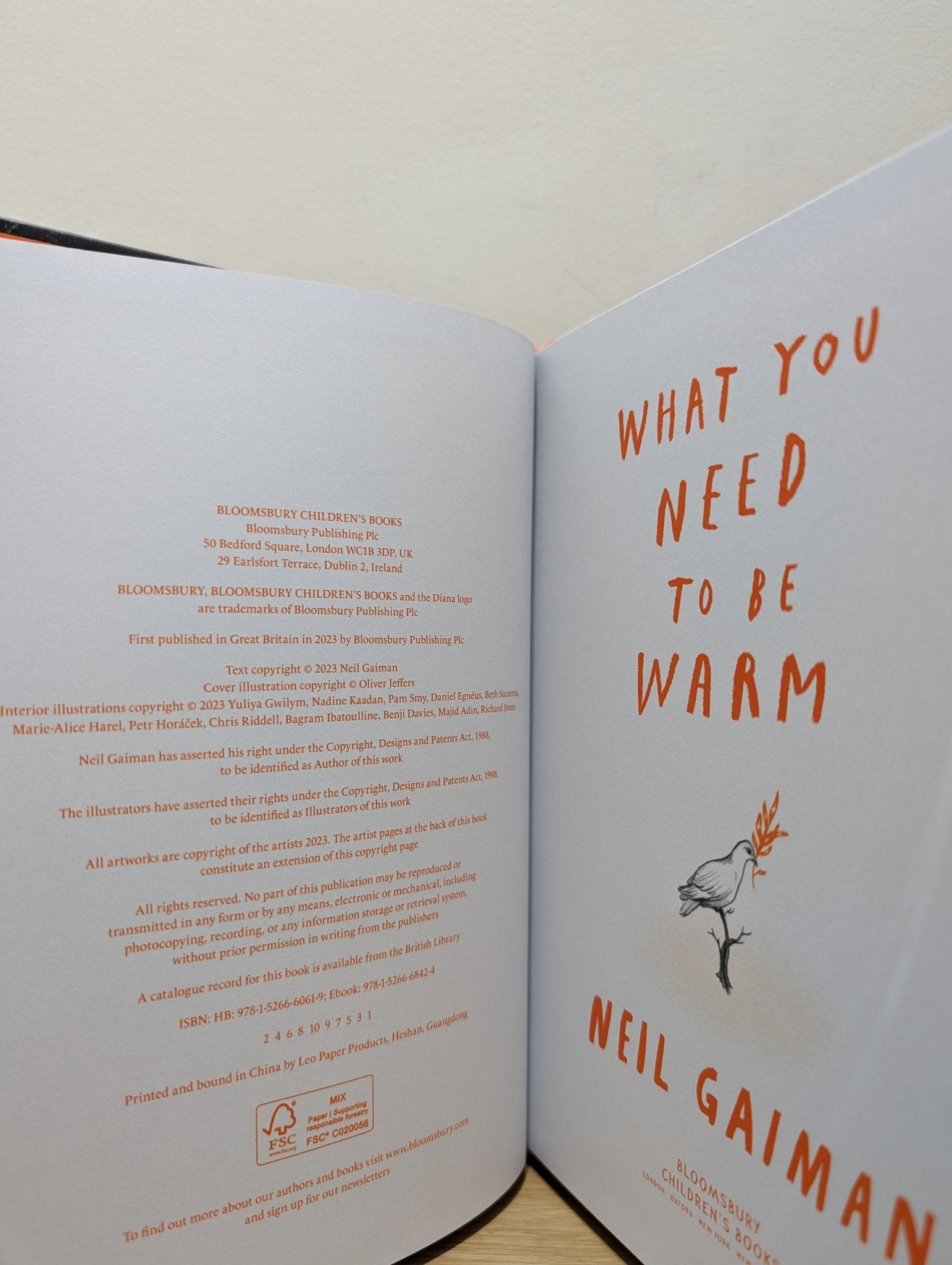 What You Need to Be Warm by Neil Gaiman (Signed First Edition) - Fialta Books