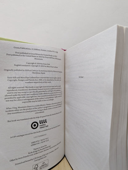 When I Sing, Mountains Dance by Irene Sola (Signed First Edition) - Fialta Books