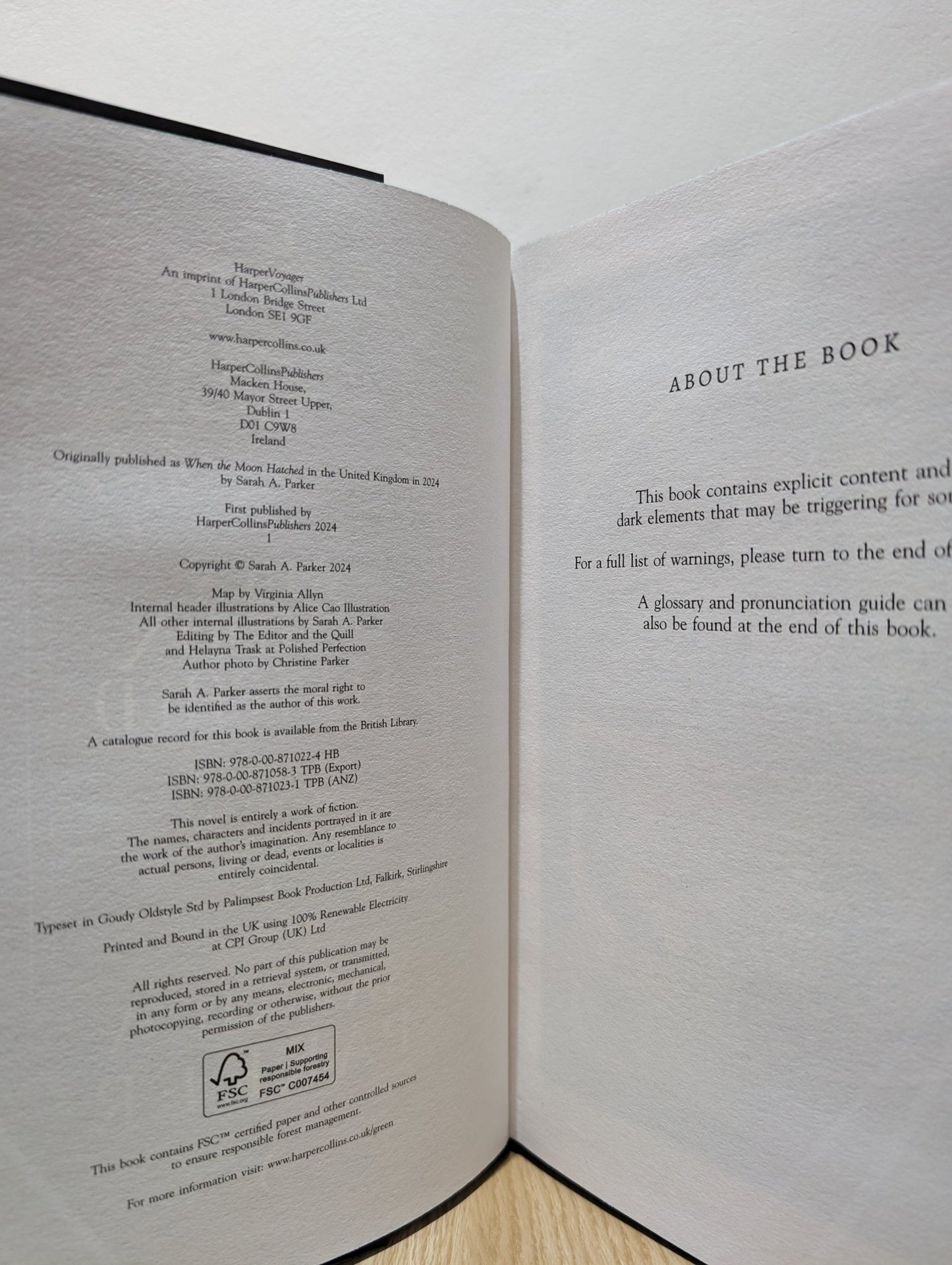 When the Moon Hatched by Sarah A. Parker (First Edition with sprayed edges) - Fialta Books