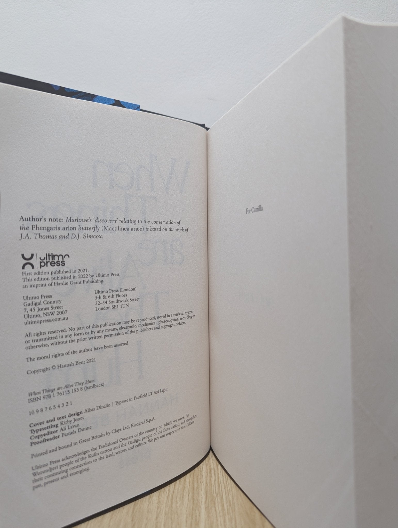 When Things Are Alive They Hum by Hannah Bent (First Edition) - Fialta Books