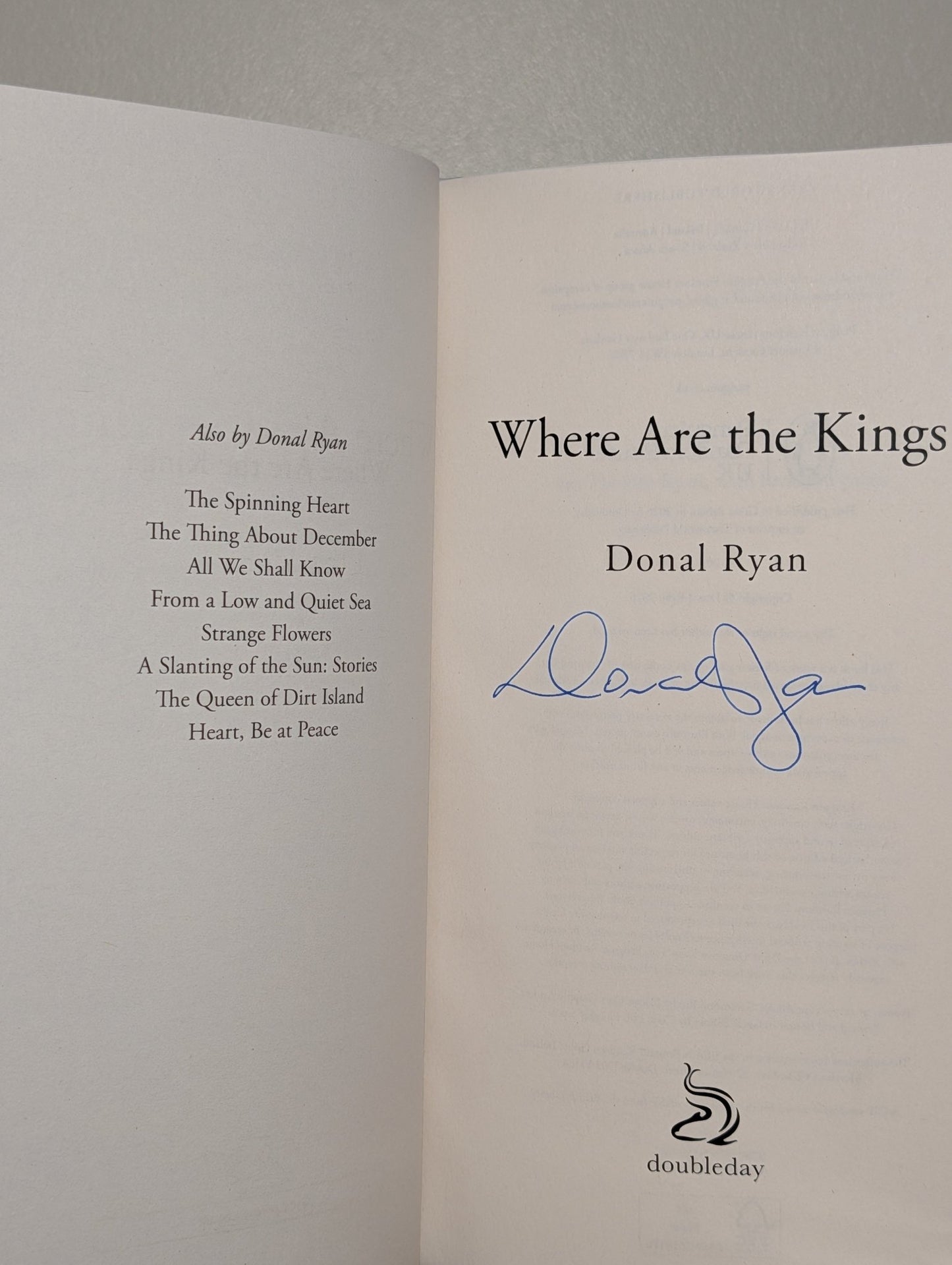 Where Are the Kings by Donal Ryan (Signed First Edition) - Fialta Books