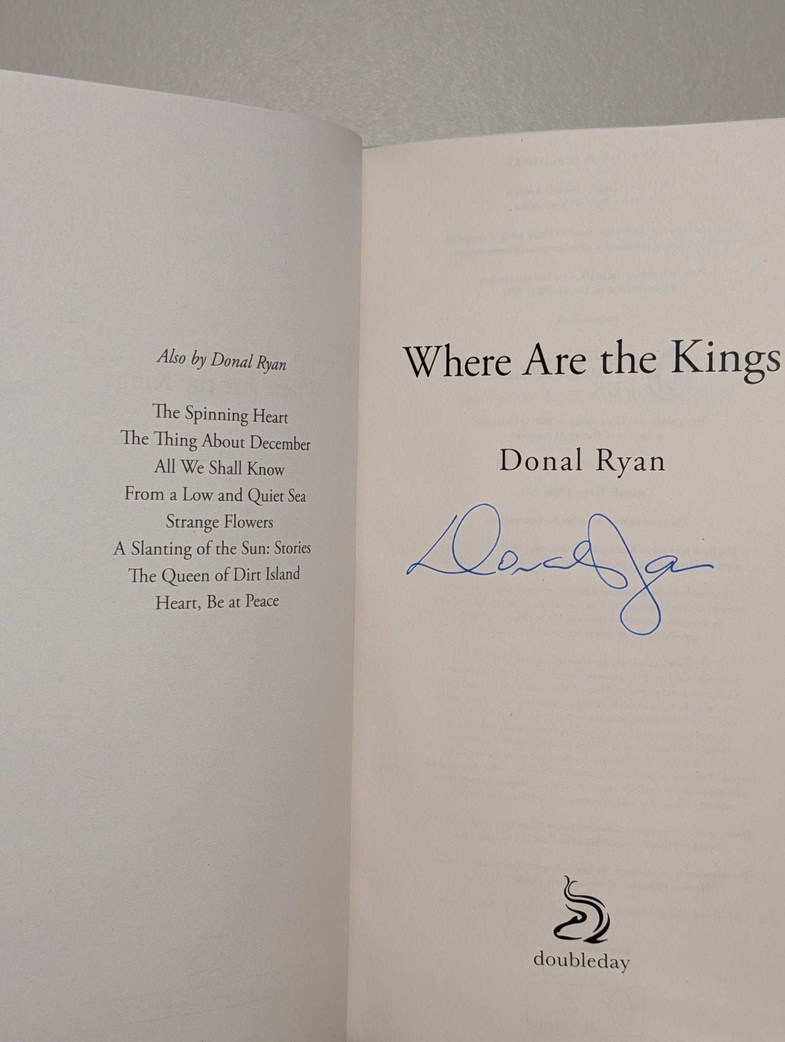 Where Are the Kings by Donal Ryan (Signed First Edition) - Fialta Books
