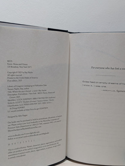 Where the Axe Is Buried: A Novel by Ray Nayler (First Edition) - Fialta Books