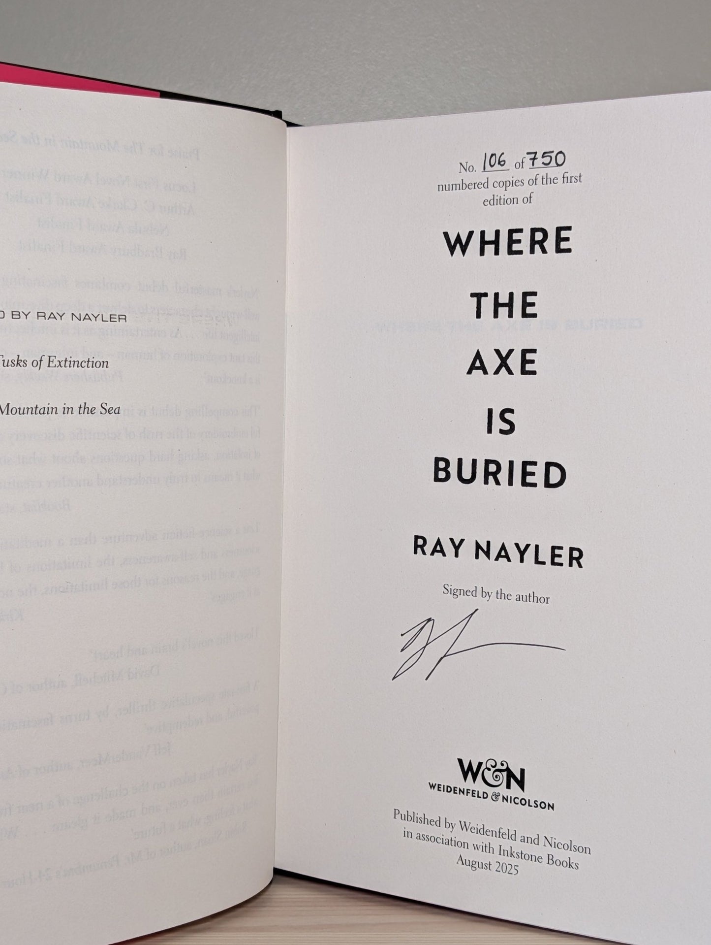 Where the Axe is Buried by Ray Nayler (Signed First Edition with sprayed edges) - Fialta Books