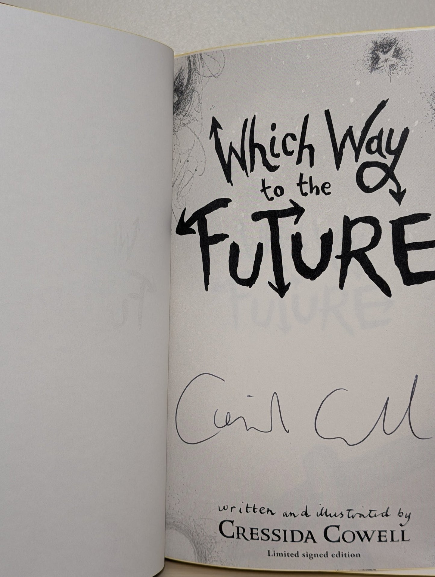 Which Way To The Future by Cressida Cowell (Signed First Edition with sprayed edges) - Fialta Books