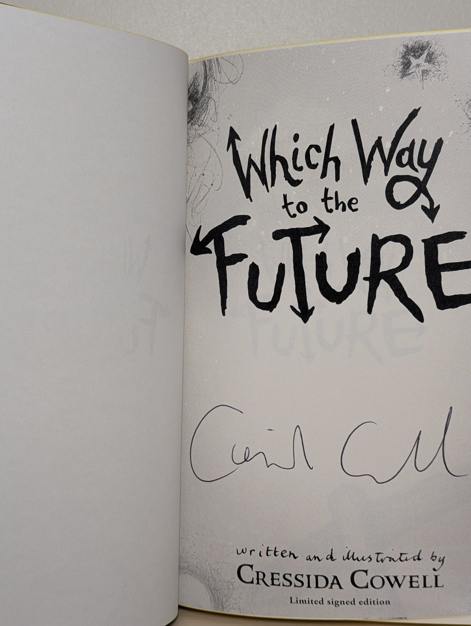 Which Way To The Future by Cressida Cowell (Signed First Edition with sprayed edges) - Fialta Books