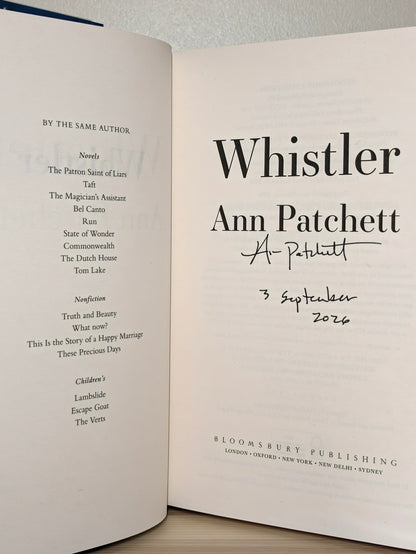 Whistler by Ann Patchett (Signed Dated First Edition) - Fialta Books