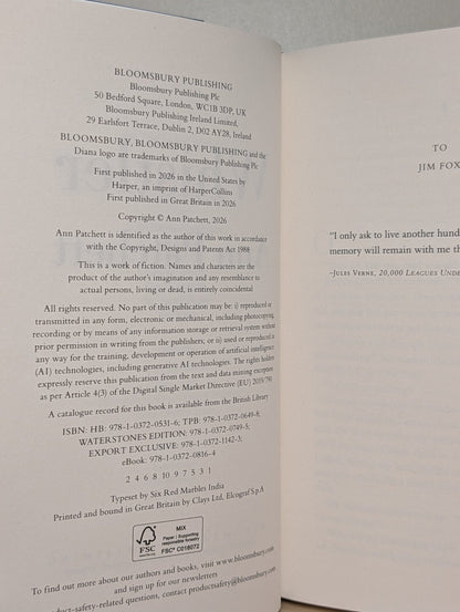 Whistler by Ann Patchett (Signed First Edition) - Fialta Books