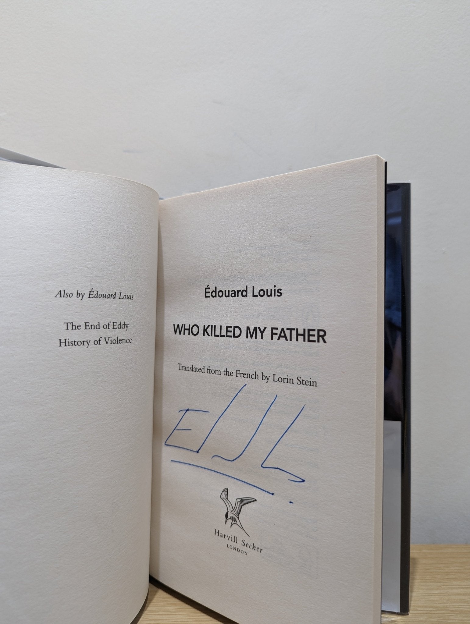 Who Killed My Father by Edouard Louis (Signed First Edition) - Fialta Books