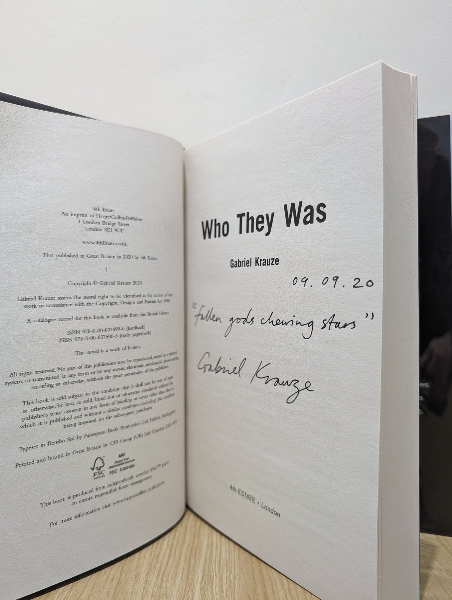 Who They Was by Gabriel Krauze (Signed Lined First Edition) - Fialta Books