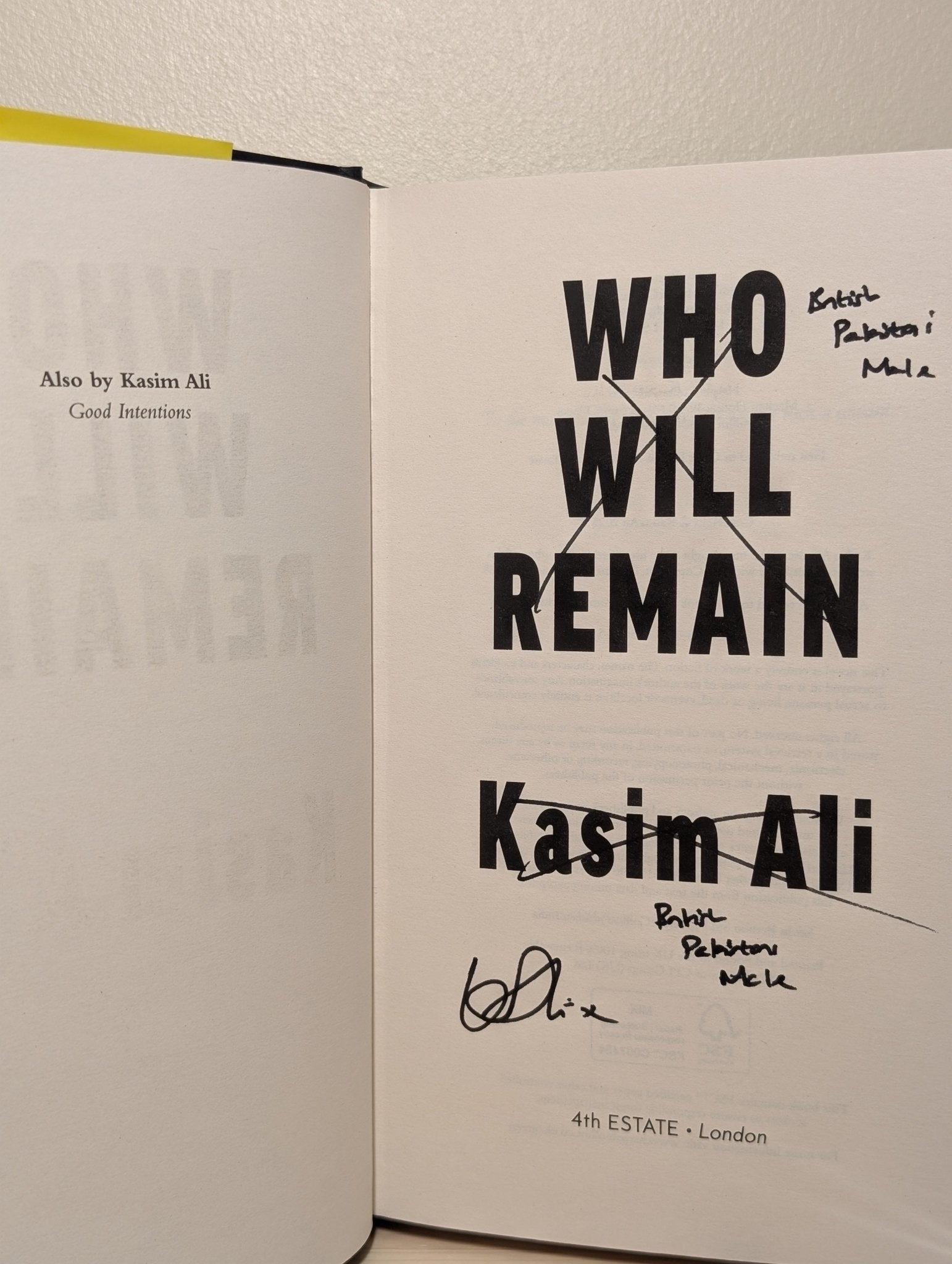 Who Will Remain by Kasim Ali (Signed First Edition) - Fialta Books