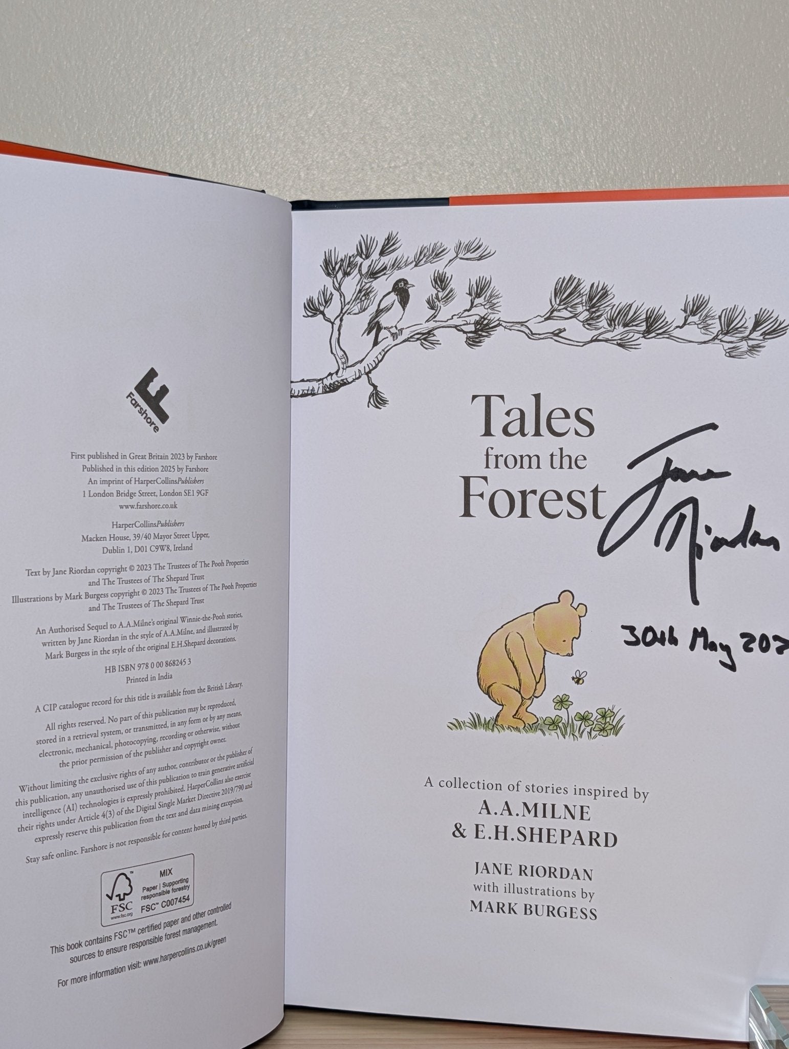 Winnie - the - Pooh: Tales from the Forest by Jane Riordan (Signed 100th Anniversary Edition) - Fialta Books
