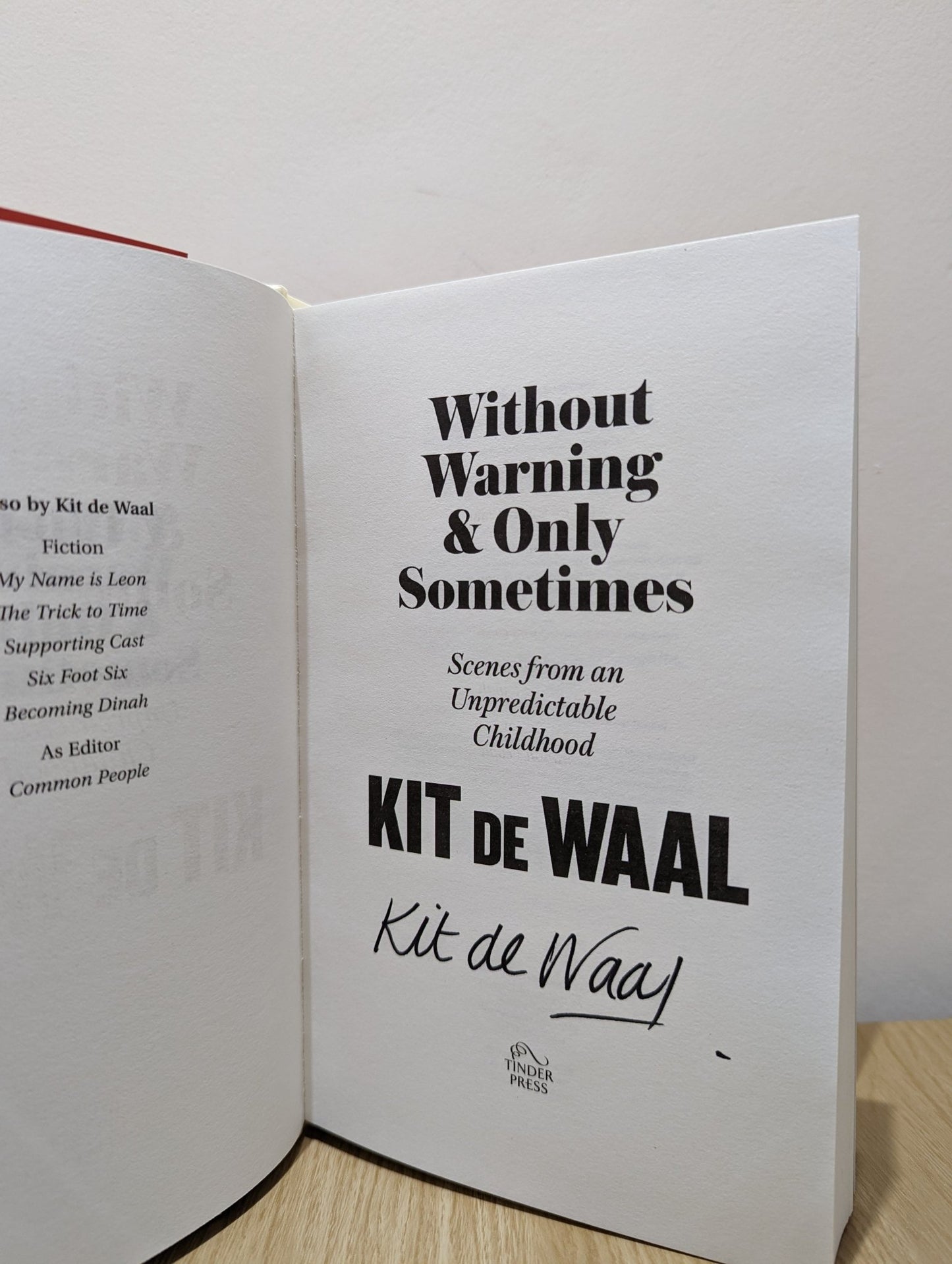 Without Warning and Only Sometimes by Kit De Waal (Signed) - Fialta Books