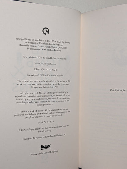 Witness for the Dead, Grief of Stones; Tomb of Dragons by Katherine Addison (Signed with sprayed edges) - Fialta Books