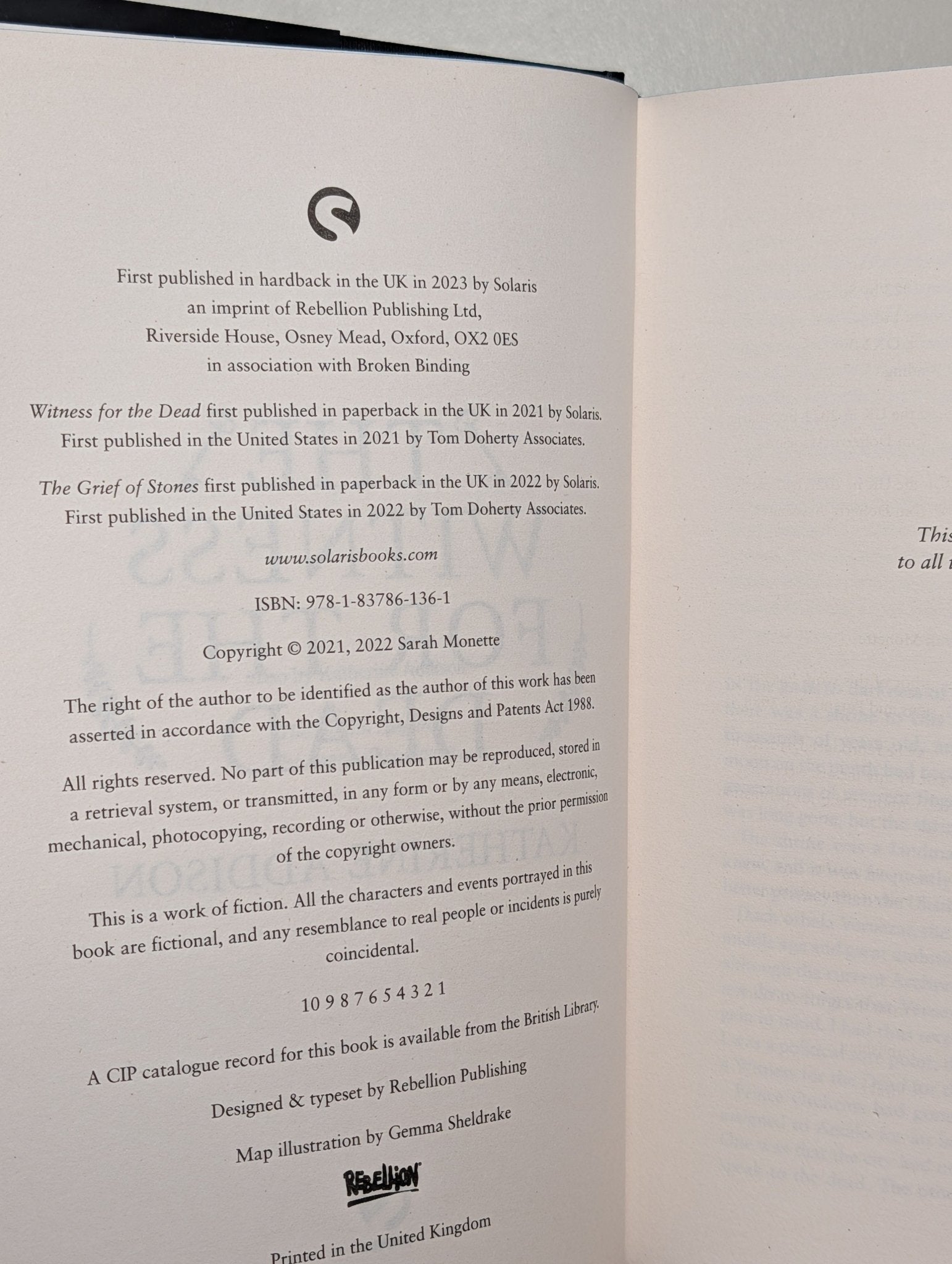 Witness for the Dead, Grief of Stones; Tomb of Dragons by Katherine Addison (Signed with sprayed edges) - Fialta Books
