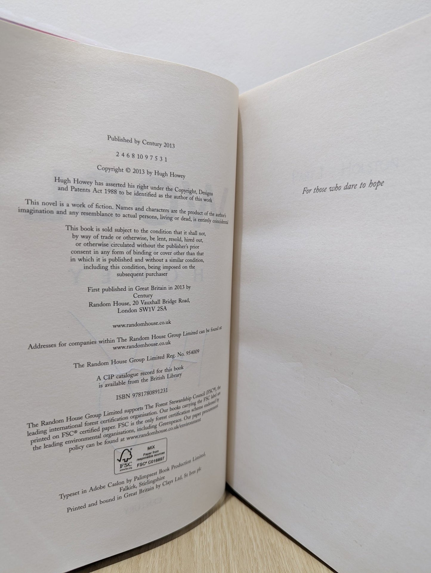 Wool by Hugh Howey (Signed First Edition) - Fialta Books