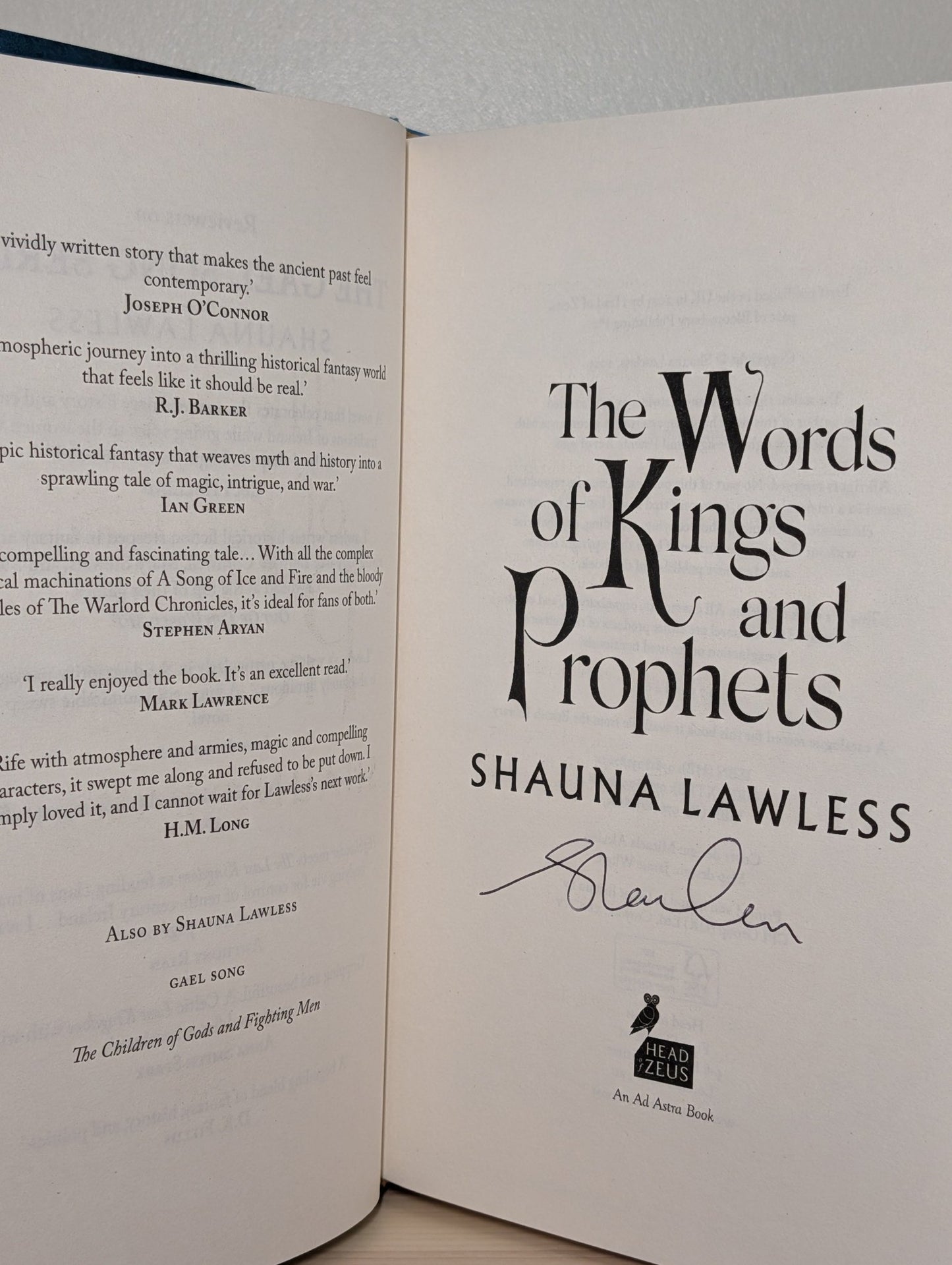 Words of Kings and Prophets by Shauna Lawless (Signed First Edition) - Fialta Books