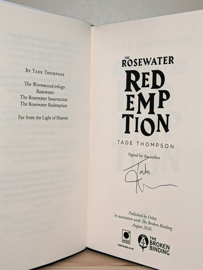 Wormwood Trilogy: Rosewater; Insurrection; Redemption by Tade Thompson (Signed Set with sprayed edges) - Fialta Books