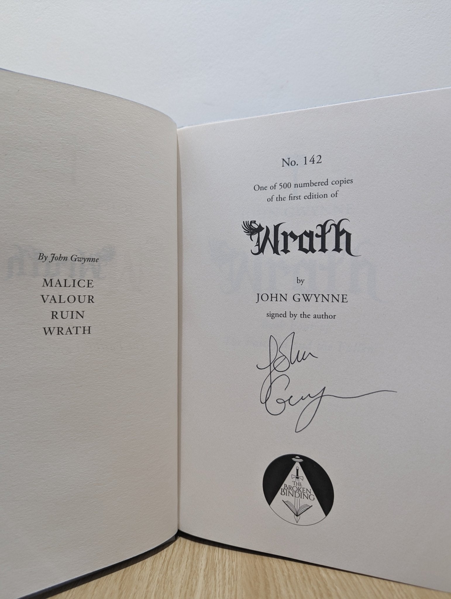 Wrath: The Faithful and the Fallen book 4 by John Gwynne (Signed Numbered Edition with sprayed edges) - Fialta Books