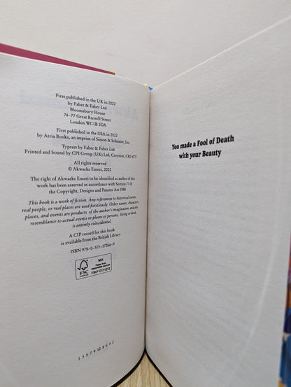 You Made a Fool of Death With Your Beauty by Akwaeke Emezi (Signed First Edition with sprayed edges) - Fialta Books