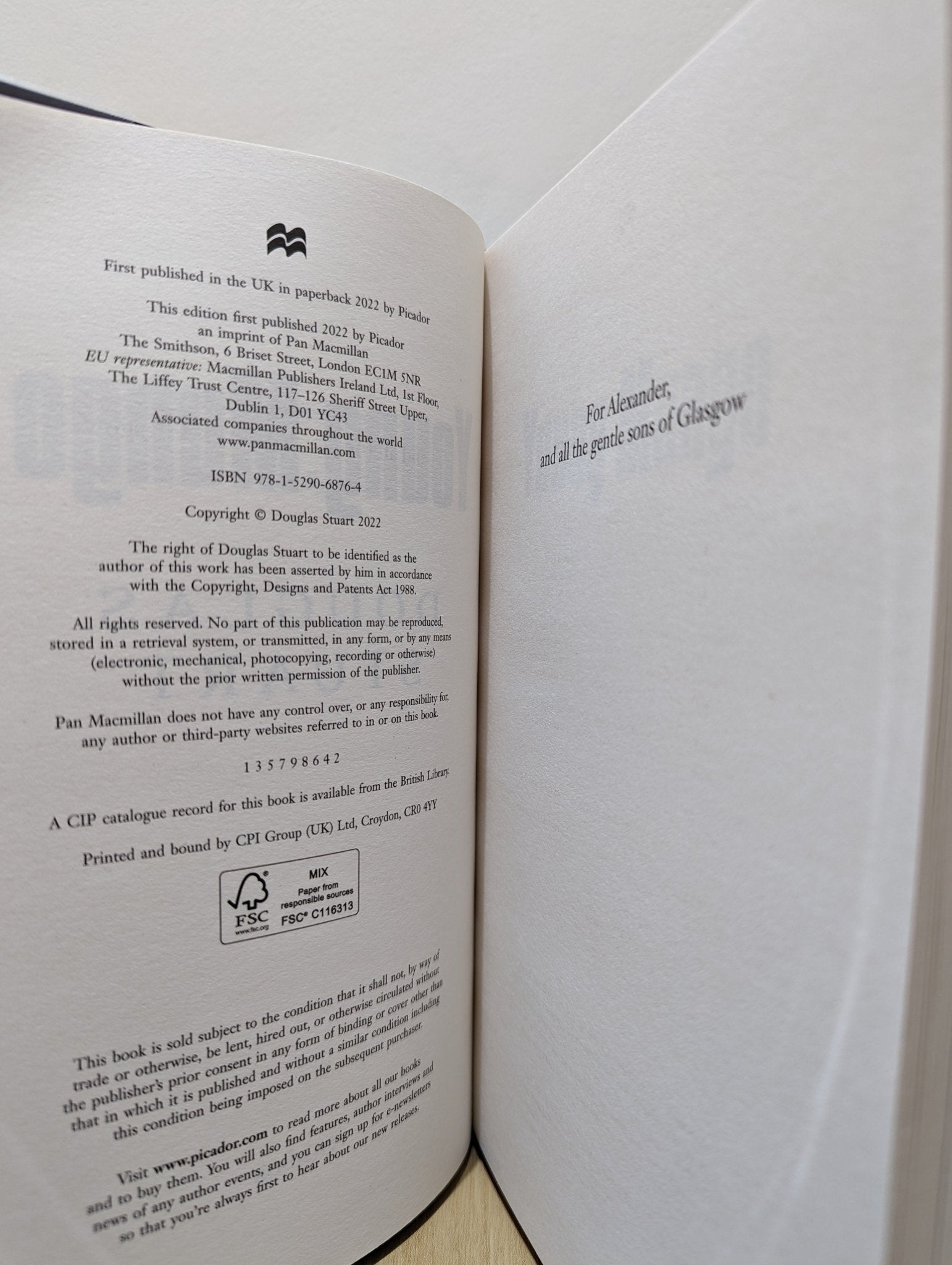 Young Mungo by Douglas Stuart (Signed) - Fialta Books